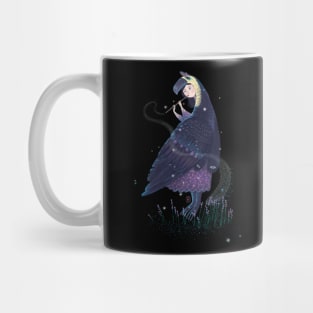 Witch Lavender Bird Toucan plays a musical instrument on transparent background Mug